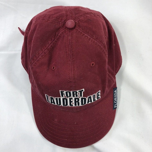 FORT LAUDERDALE FLORIDA USA RED HAT CAP ADJUSTABLE ONE SIZE FITS MOST STRAP OSFM - Picture 7 of 12